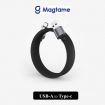 Magtame | 磁吸收納編織充電線 USB-A to Type C - 黑色
