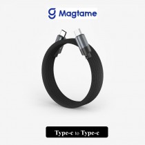 Magtame | 磁吸收納編織充電線 Type-C to  Type-C(60W) - 黑色