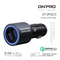 ONPRO  雙USB孔 急速車用充電器 GT-2PQC3 