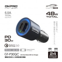 ONPRO  雙模式快充 PD30W+QC3.0 車用充電器 GT-P30QC