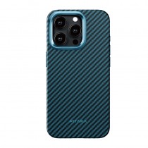 PITAKA MagEZ Case Pro 4 for iPhone15系列 航太纖維軍規磁吸手機殼(藍)
