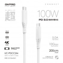 ONPRO  USB-C to C PD100W 快充傳輸線 200cm (UC-PDCC2M)